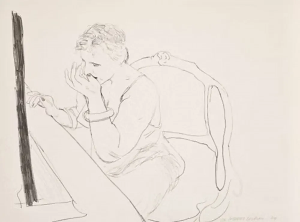 石版画 Hockney - Celia Adjusting Her Eyelash