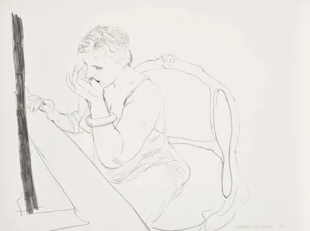 石版画 Hockney - Celia Adjusting Her Eyelash (G.837)