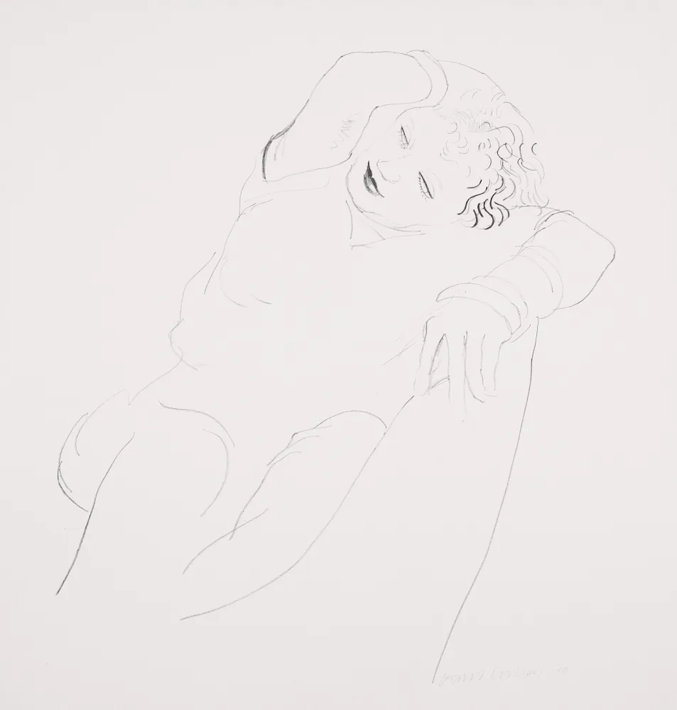 石版画 Hockney - Celia Reclining