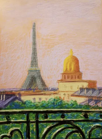 复数作品 Hockney - Eiffel Tower (by day)