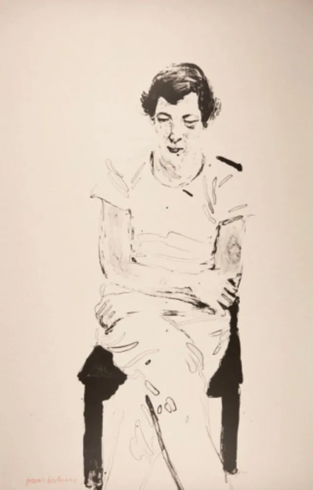 石版画 Hockney - Gregory Thinking of Henry from Friends