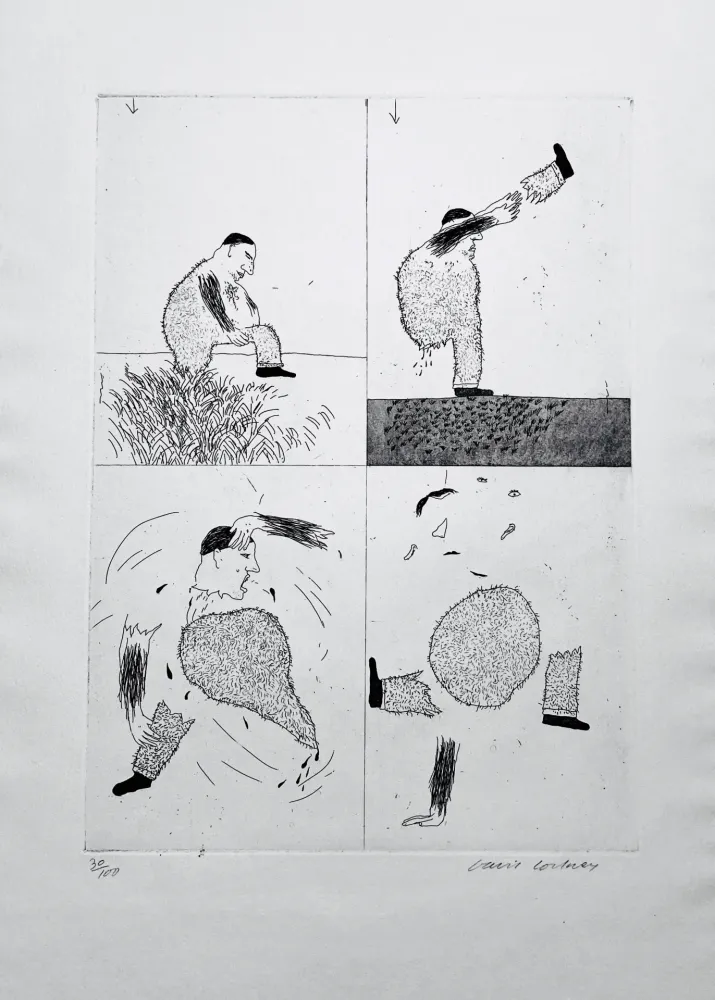 蚀刻版画 Hockney - He Tore Himself in Two