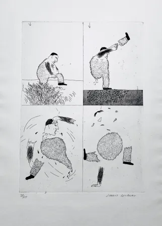 蚀刻版画 Hockney - He Tore Himself in Two
