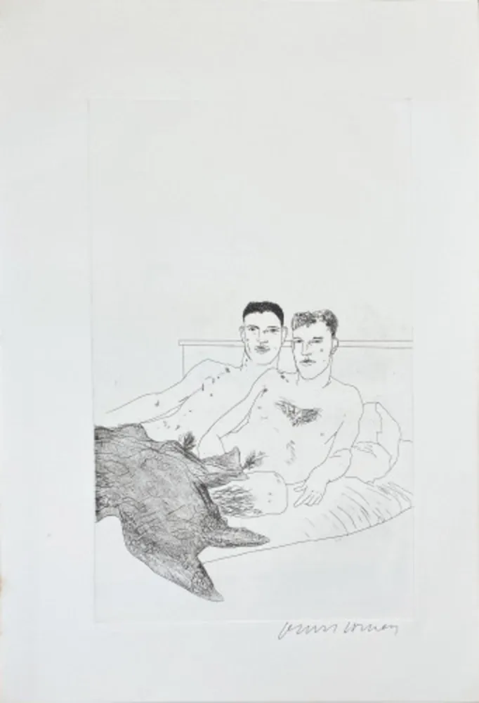 蚀刻飞尘法 Hockney - Illustrations for Fourteen Poems from C.P. Cavafy: The Beginning