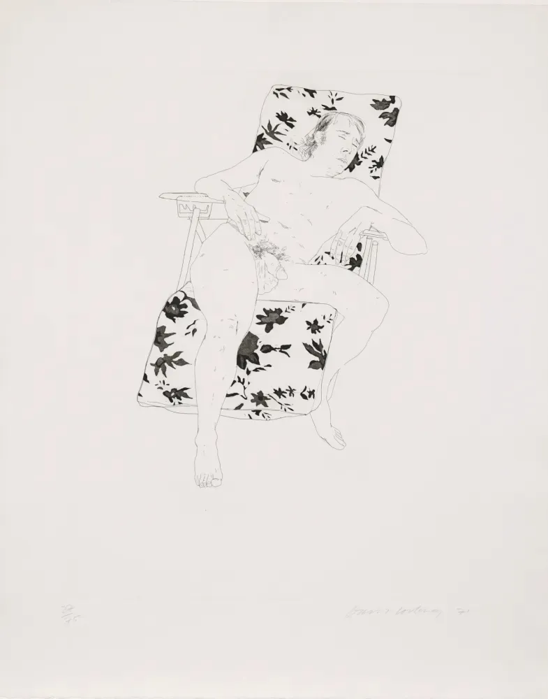 版画 Hockney - Mo asleep