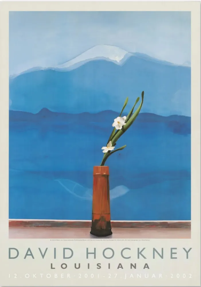 海报 Hockney - Mt. Fuji and flowers