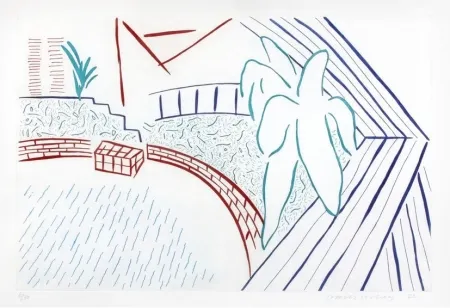 飞尘腐蚀法 Hockney - My pool and terrace