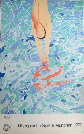 石版画 Hockney - OL 1972 - The swimmer - Original colour lithograph