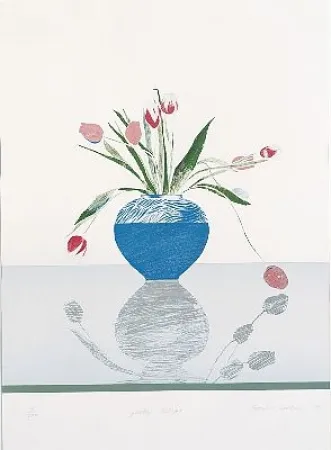 石版画 Hockney - Pretty Tulips