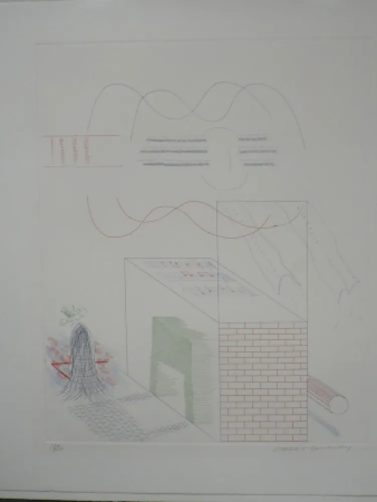 蚀刻版画 Hockney - The buzzing of the blue guitar (from the blue guitar)