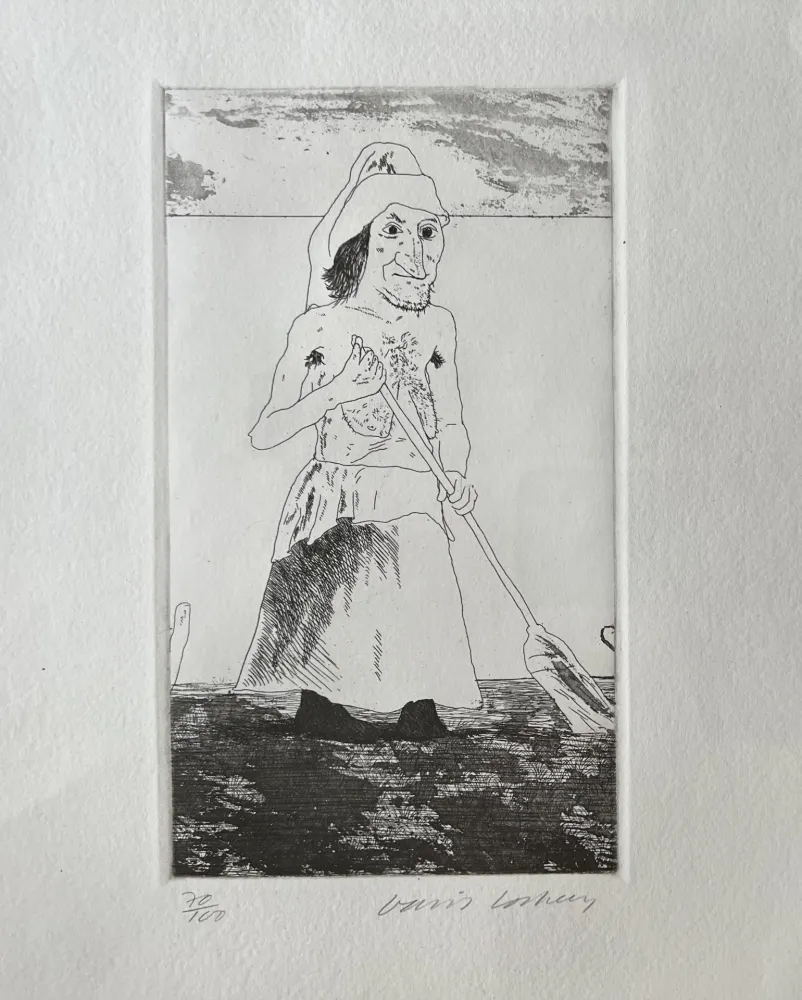 版画 Hockney - The Enchantress in her garden