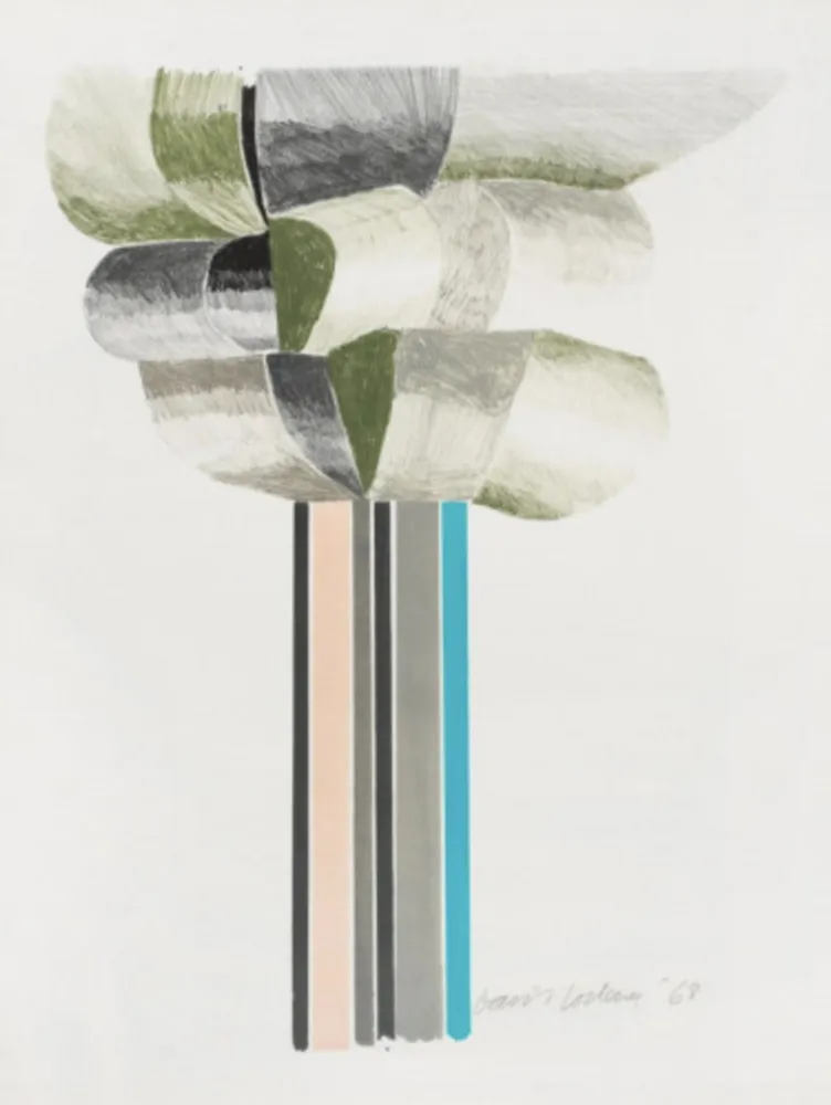 石版画 Hockney - Trees