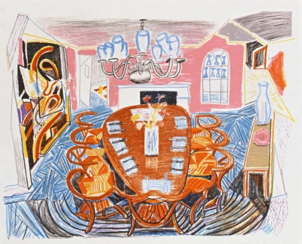 石版画 Hockney - Tyler Dining Room