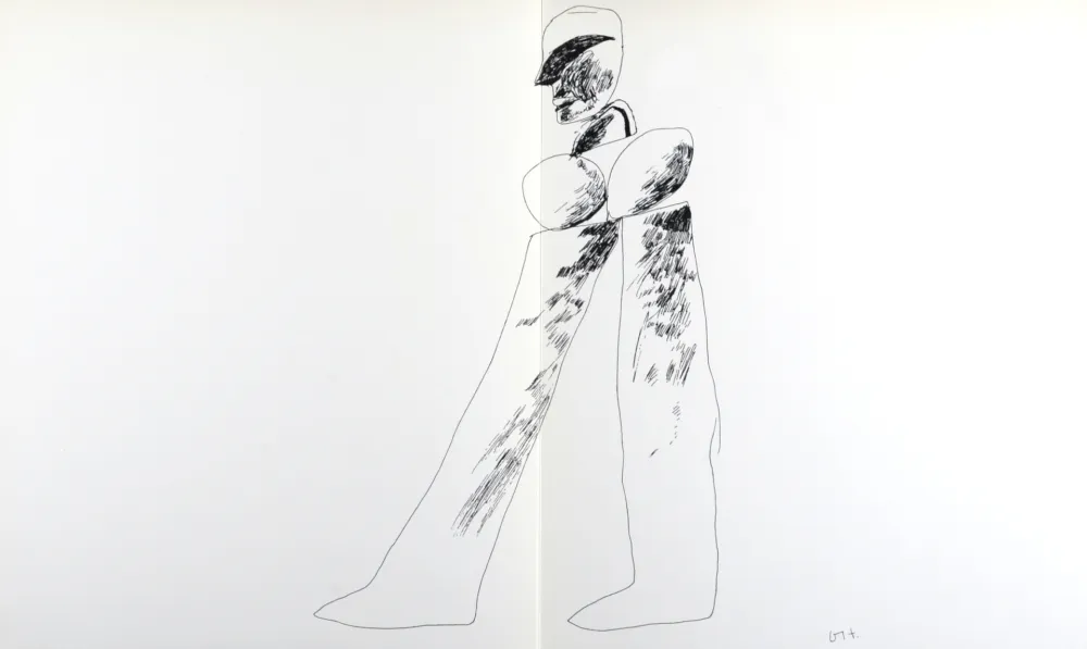 石版画 Hockney - Walking Man, 1964