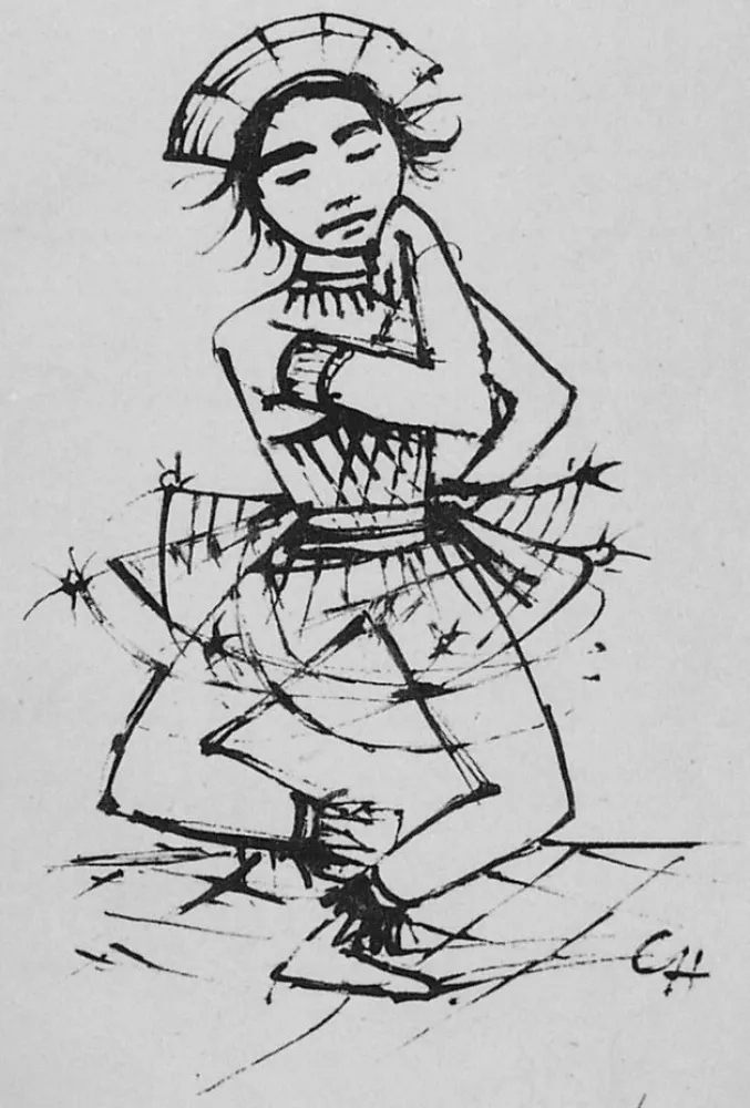 石版画 Hofer - Javanische-Tänzerin