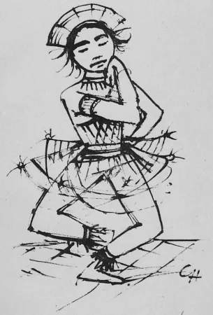 石版画 Hofer - Javanische-Tänzerin