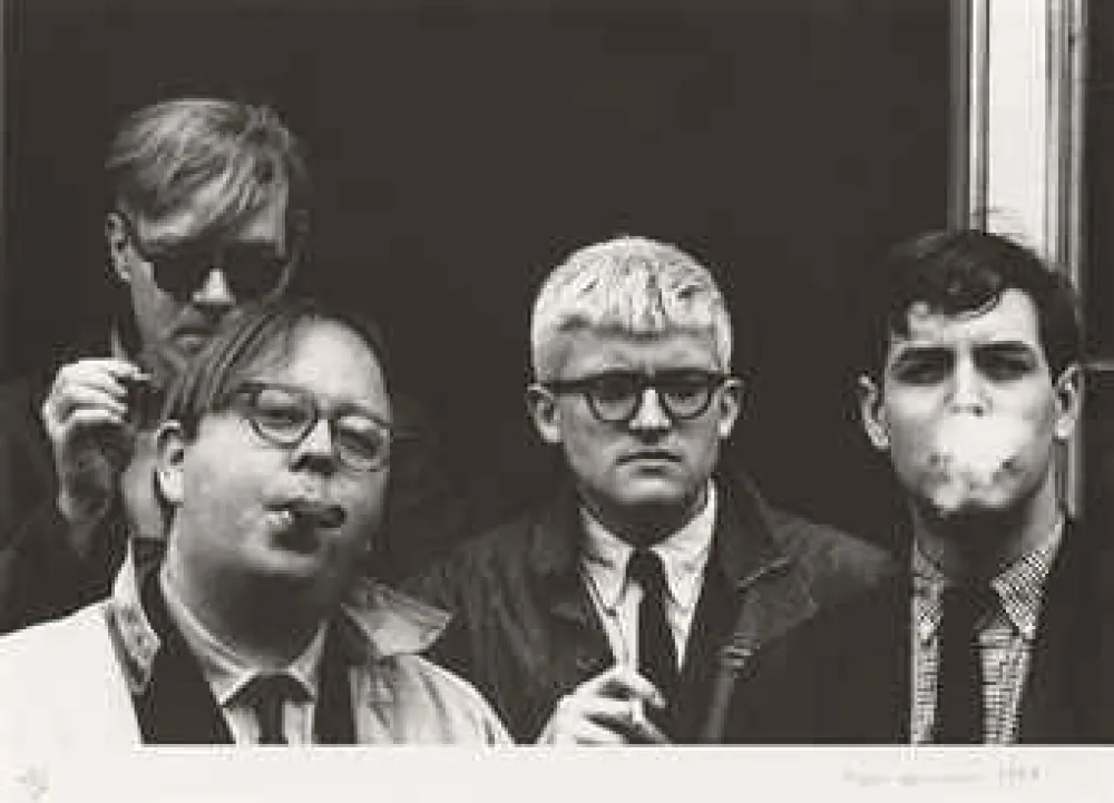 摄影 Hopper - Andy Warhol, Henry Geldzahler, David Hockney and Jeff Goodman