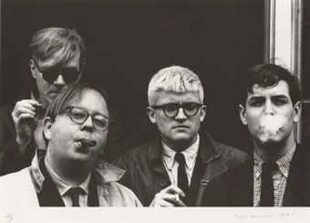 摄影 Hopper - Andy Warhol, Henry Geldzahler, David Hockney and Jeff Goodman