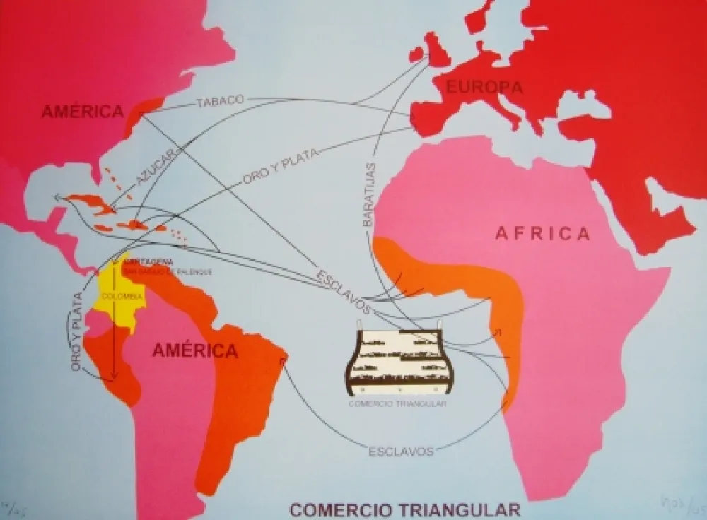 石版画 Hoyos -  Triangulo Comercial 