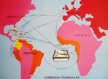 石版画 Hoyos -  Triangulo Comercial 