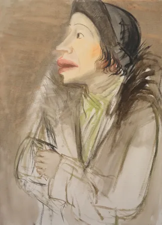 无技术 Hubbuch - Lissy im Pelzmantel mit Hut