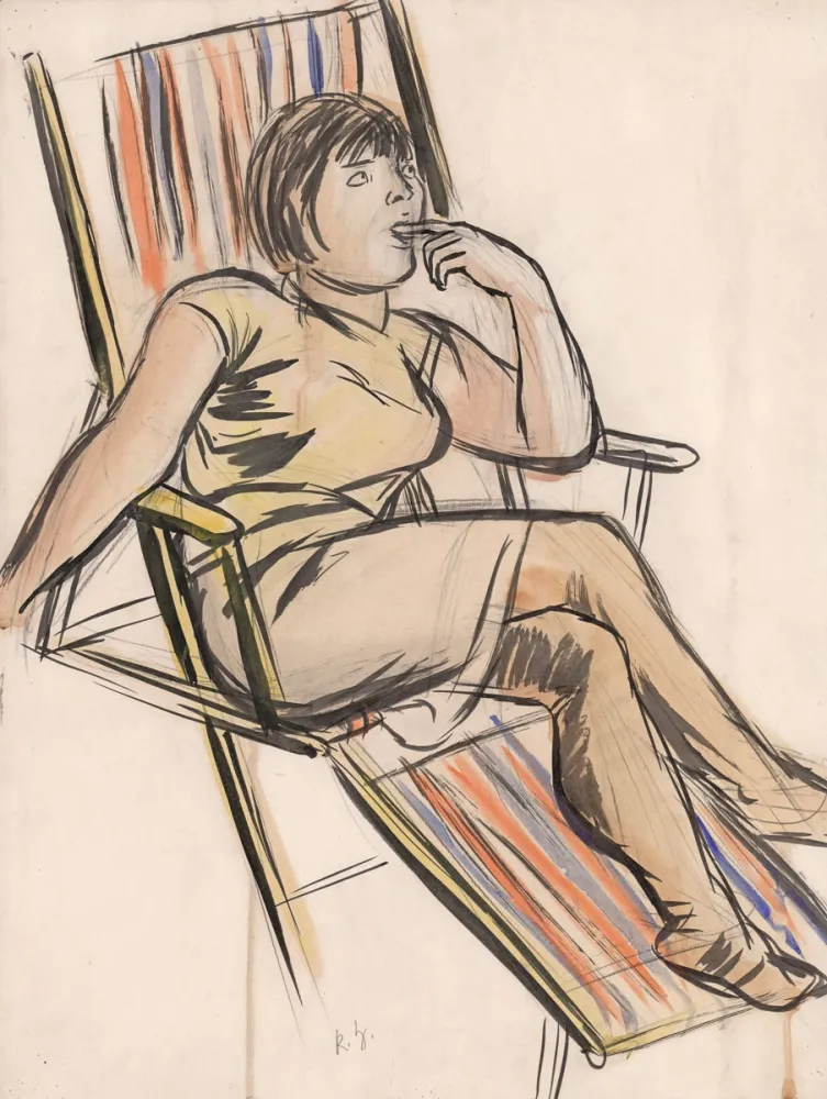 无技术 Hubbuch - Marianne im Liegestuhl