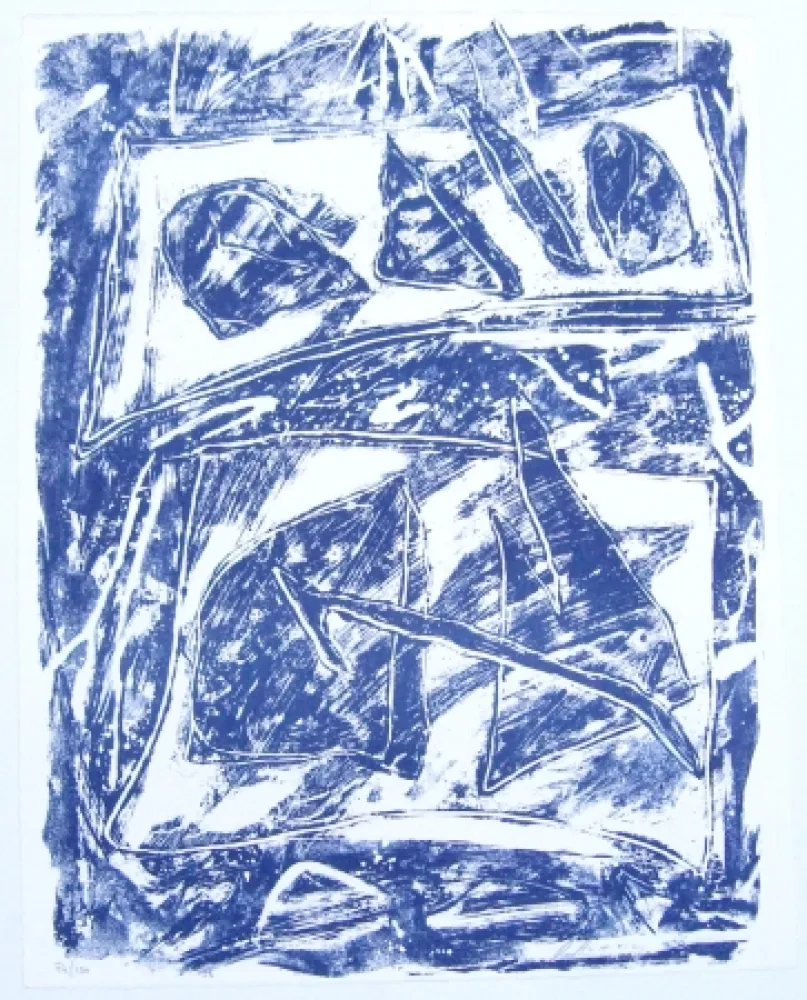 石版画 Humair - Composition bleue 2