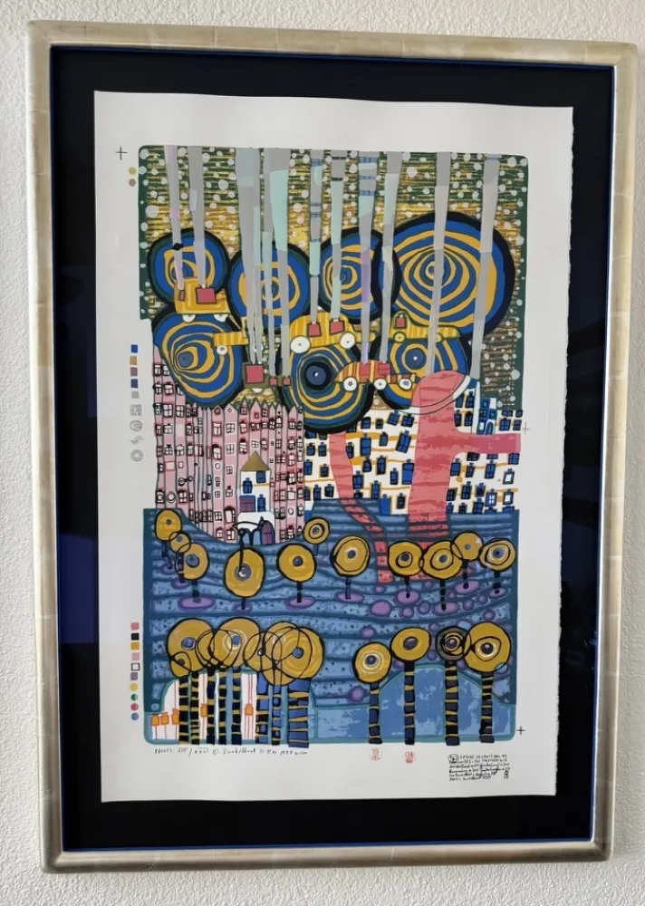 丝网印刷 Hundertwasser - I Fori segretti del Rei, Die geheimen Blumen des Königs