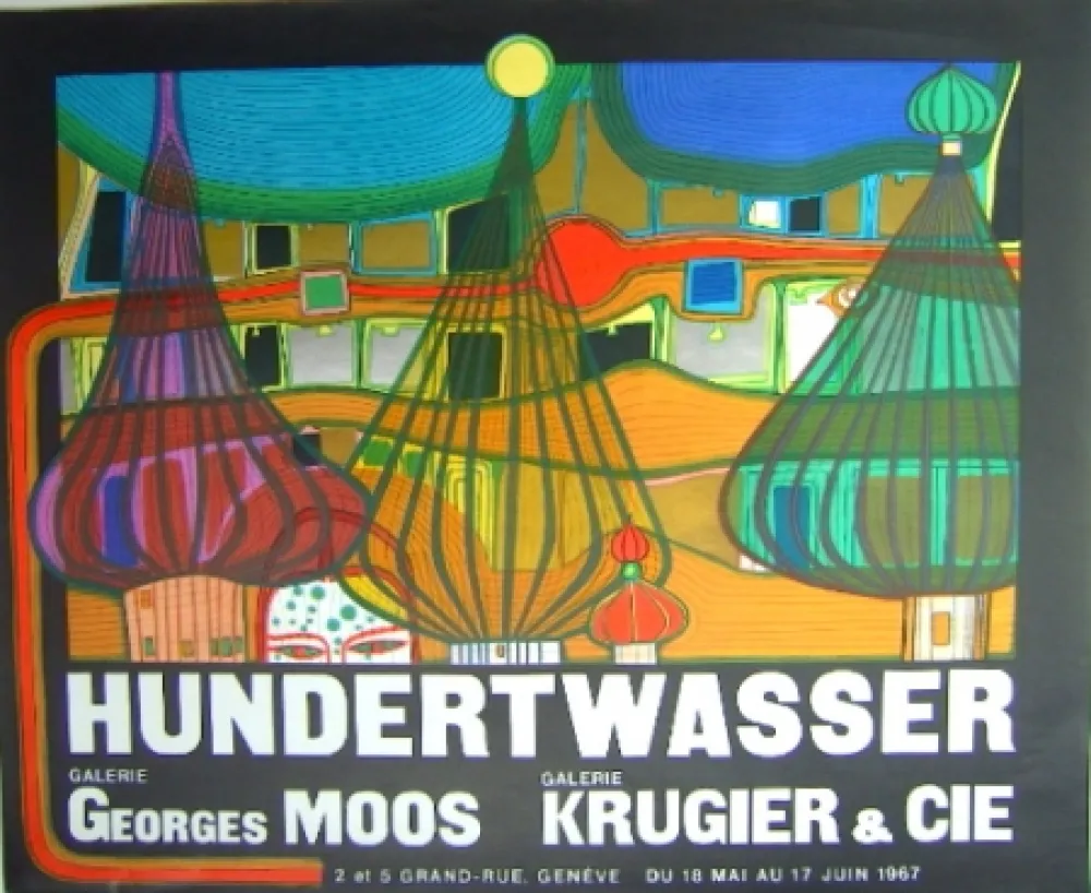 石版画 Hundertwasser - L'Expulsion