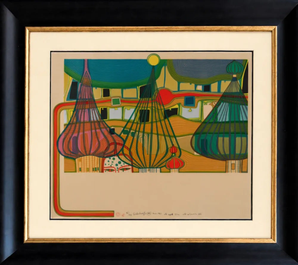 石版画 Hundertwasser - L'Expulsion