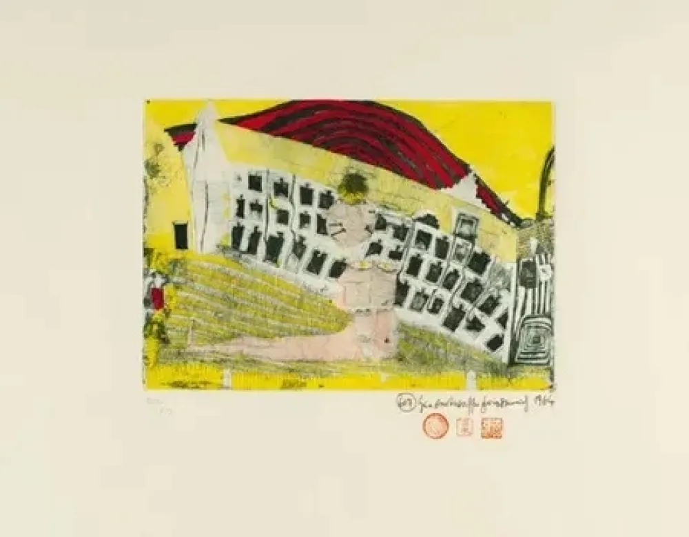 版画 Hundertwasser - Madchenfun in grass (1964)