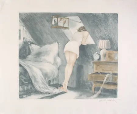 蚀刻版画 Icart - Attic Room - Sous le Toit