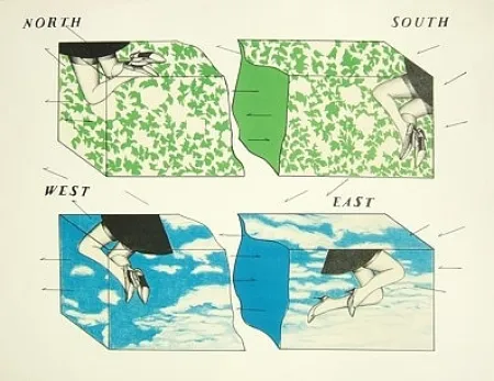 石版画 Ikeda - Nord - Sud - Est - Ovest