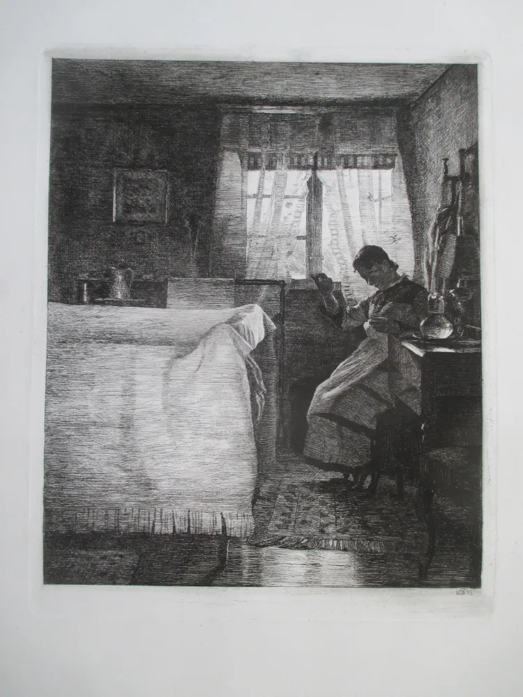 版画 Ilsted - Bedchamber Interior