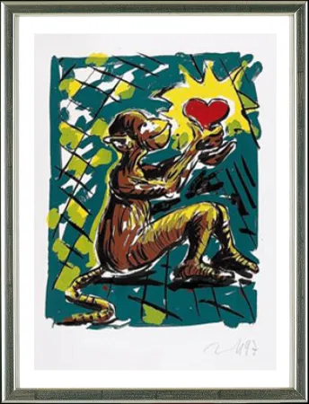 丝网印刷 Immendorff - Herzaffe