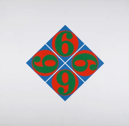 丝网印刷 Indiana - Four Sixes, 1969 - hand-signed