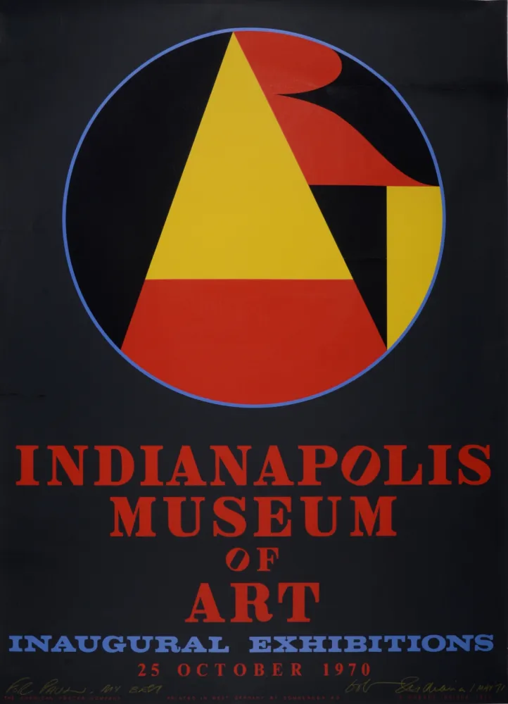 丝网印刷 Indiana - Indianapolis Museum of Art, Inaugural Exhibitions, 1970 - Hand-signed