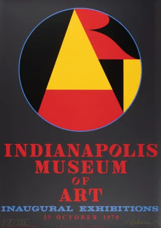 丝网印刷 Indiana - Indianapolis Museum of Art, Inaugural Exhibitions, 1970 - Hand-signed