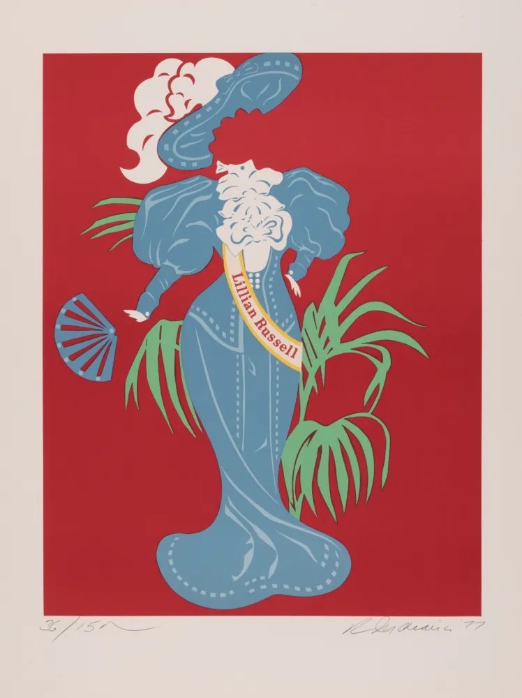 丝网印刷 Indiana - Lillian Russel, 1977 - Hand-signed