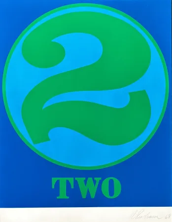丝网印刷 Indiana - Robert Indiana (1928–2018) - Two, from numbers - Screenprint in colors on Schoellers Parole paper - 1968