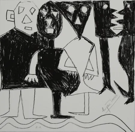 石版画 Ionesco - A bord de la nef