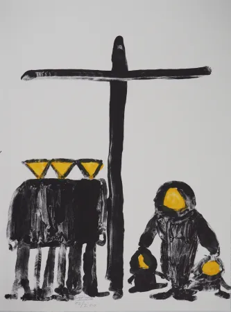 石版画 Ionesco - La Croix