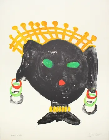 石版画 Ionesco - La reine noire