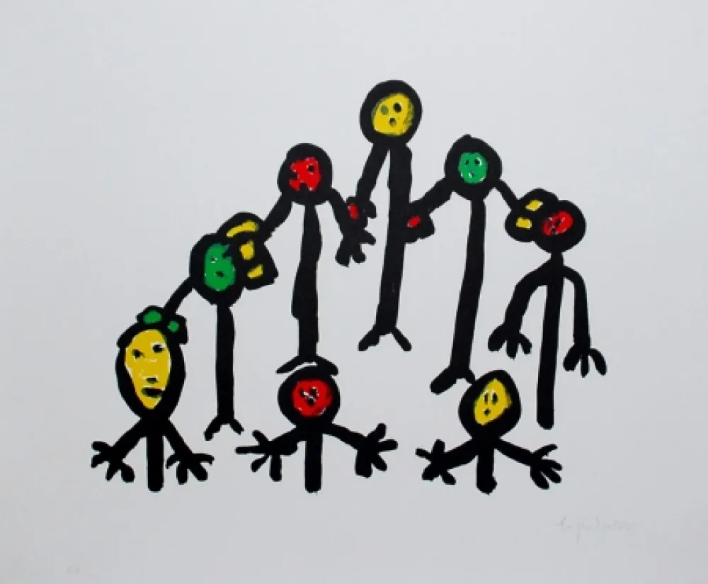 石版画 Ionesco - Le cercle familial