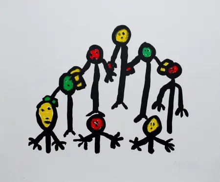 石版画 Ionesco - Le cercle familial