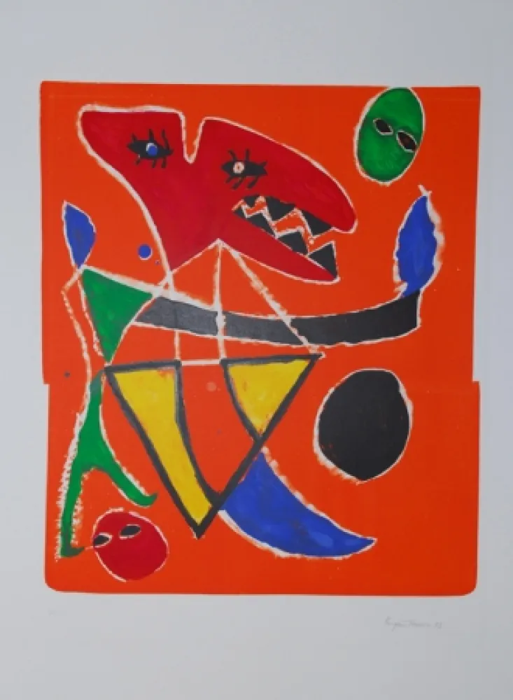 石版画 Ionesco - Le mordant