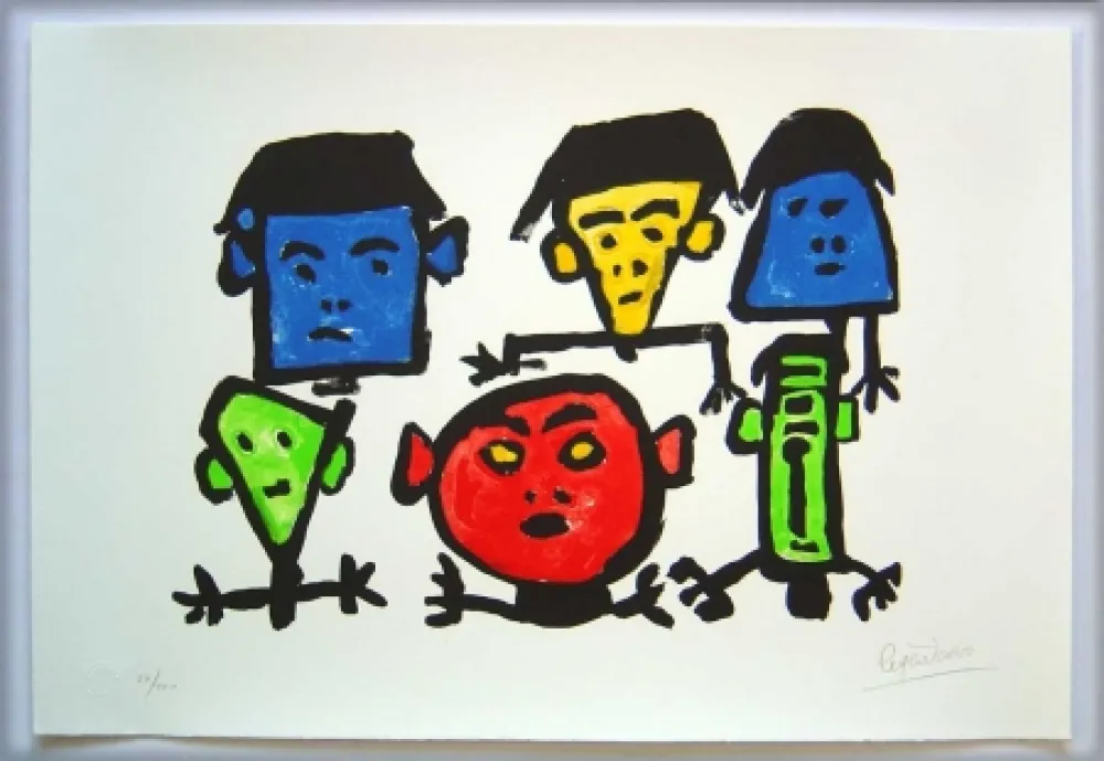 石版画 Ionesco - Les spectateurs