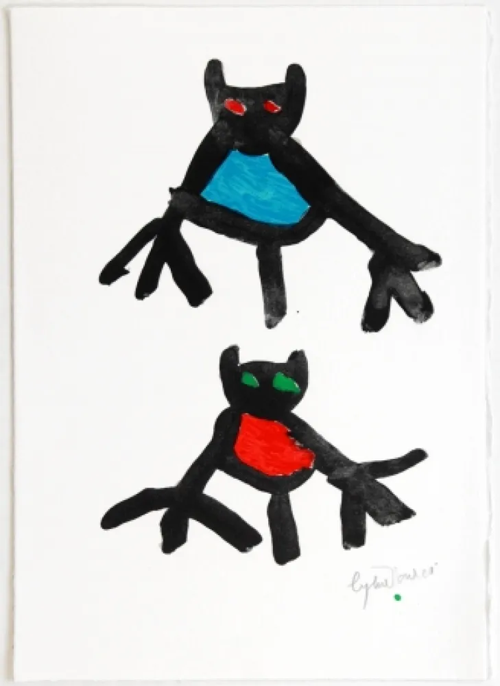 石版画 Ionesco - New Year's Card 1987 / 1988