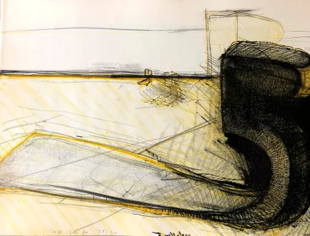 石版画 Iseli - Liegende Funf