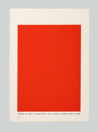 丝网印刷 Isgro - Vladimir Ilic Lenin (in primo piano) alza il pugno nel rosso vestito di rosso